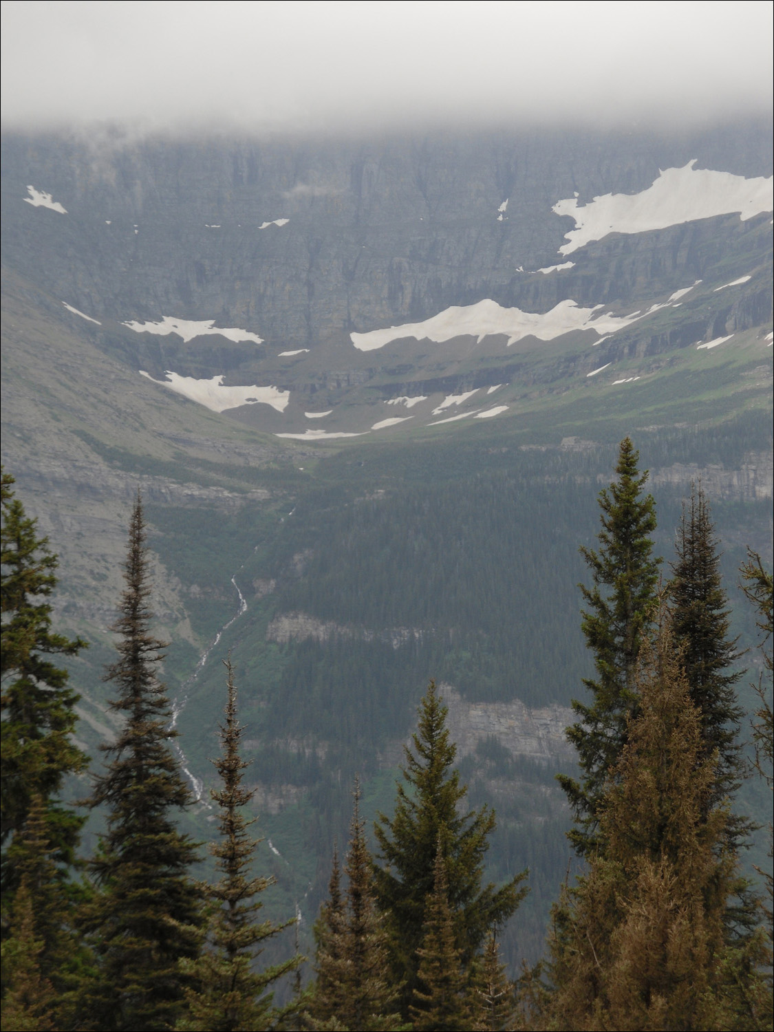 Glacier National Park-Going to the Sun road views driving west towards Logans Pass.